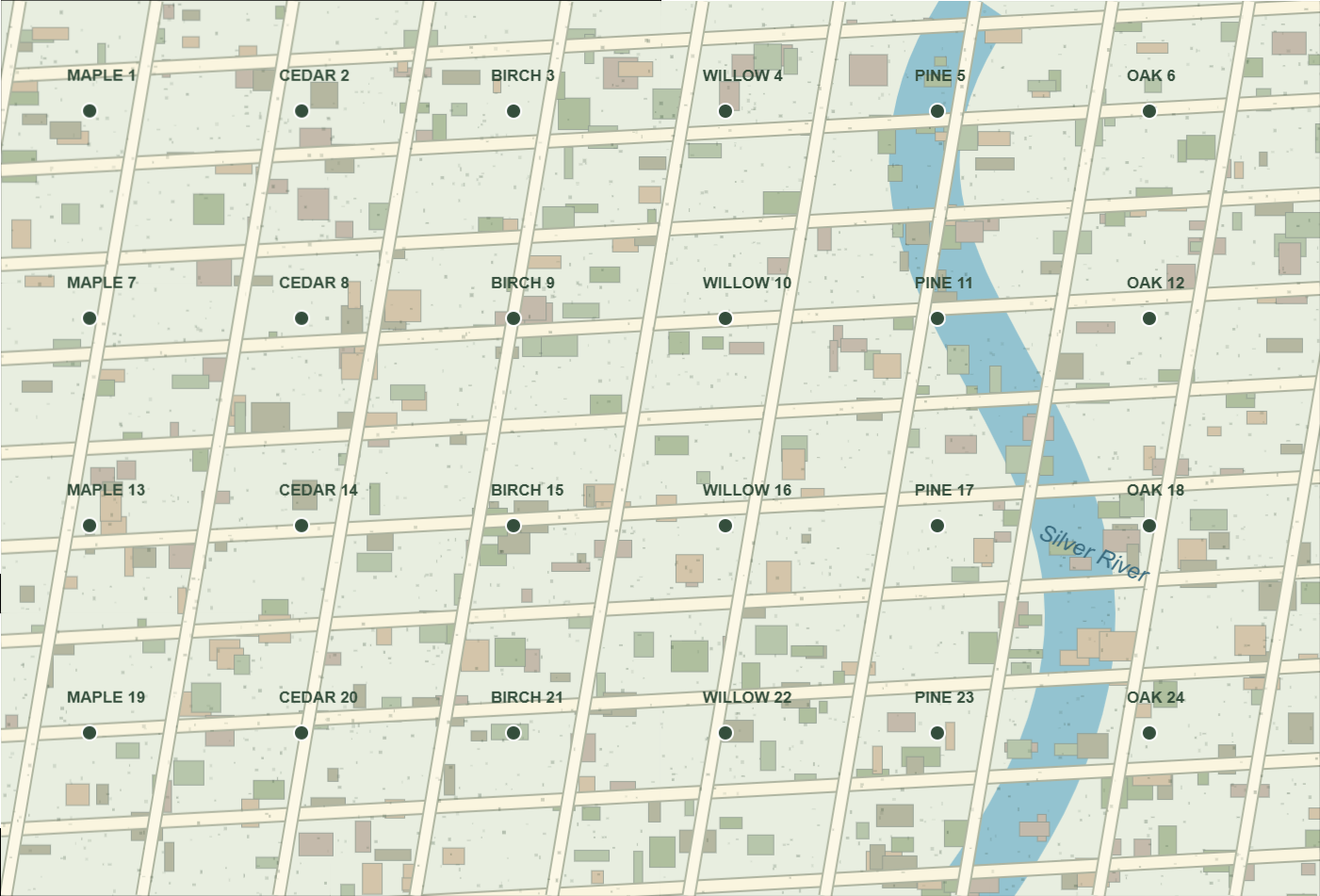 The map sections aligned and joined into one continuous image